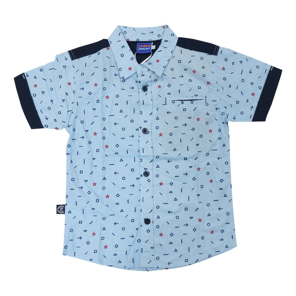 Shirt / Kemeja Anak Laki / Rodeo Junior / Light Blue / Full Print