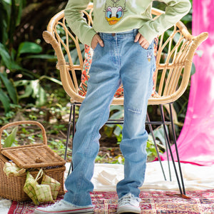 Jeans/ Celana Denim Lurus Anak Perempuan Blue/ Daisy Always Trending