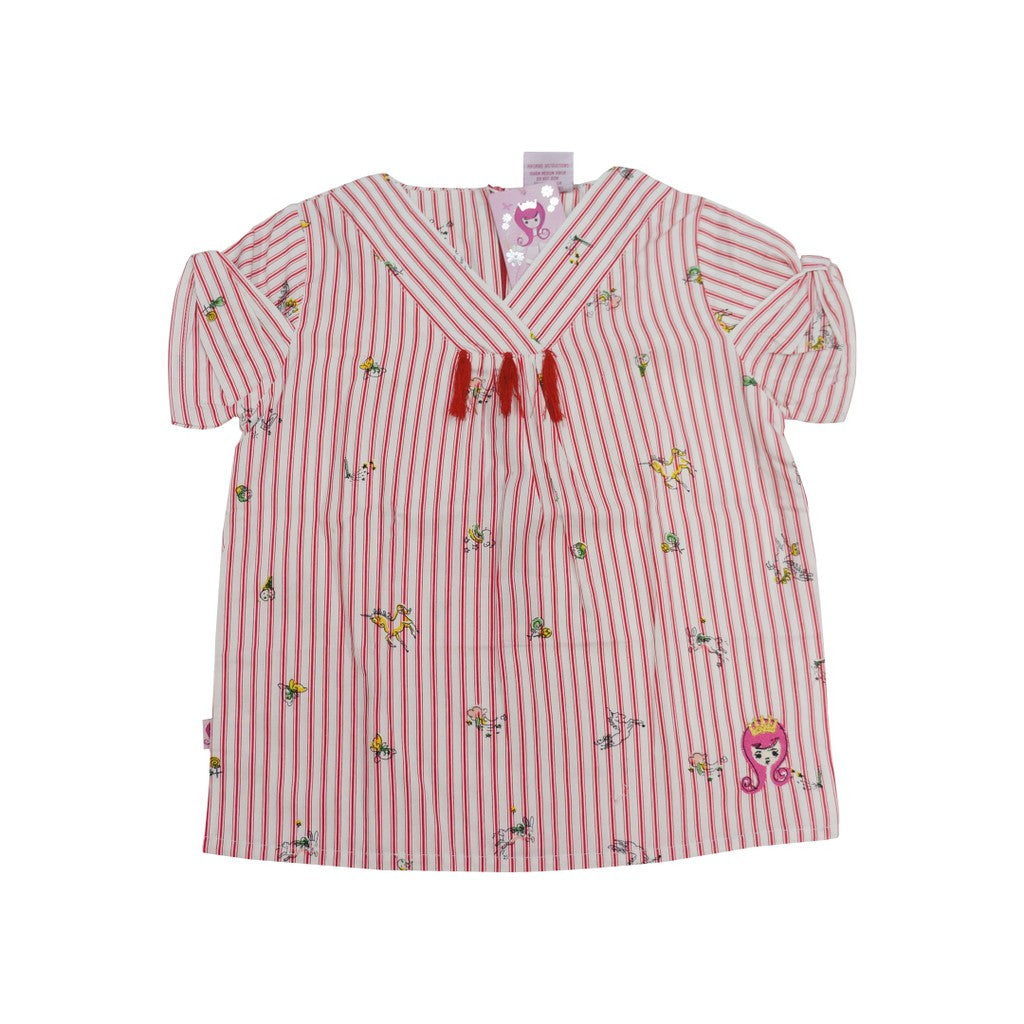 Blouse Anak Perempuan / Rodeo Junior Girl / Red / Yard Dyed Stripe