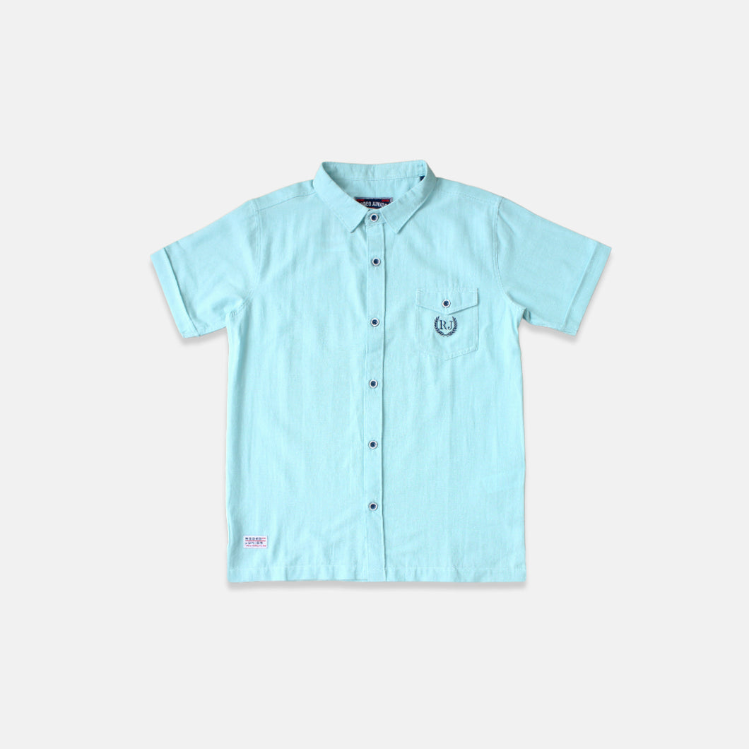 Shirt/ Kemeja Anak Laki/ Rodeo Junior Green Linen Shirt
