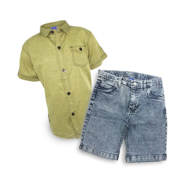 Promo Bundling - Kemeja dan Celana Pendek Anak Laki - Rodeo Junior Vintage