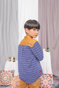 Shirt/ Kemeja Anak Laki Mustard Combine/ Rodeo Junior Checked Shirt