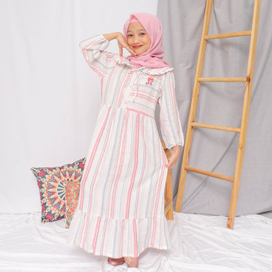 Maxi stripes dress/ Ghamis Anak Pink/ Rodeo Junior Girl Nature Vibe