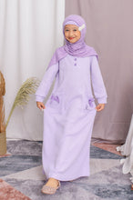 Load image into Gallery viewer, Maxi long/ Ghamis Dress Waffle Purple/ Daisy Duck Gorgeous