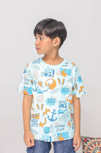 Tshirt/ Kaos Anak Laki Biru/ Donald duck Full Print