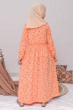 Load image into Gallery viewer, Maxi dress/ Ghamis Anak Orange/ Daisy Duck Gorgeous