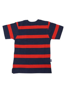 T-shirt / Kaos Anak Laki / Rodeo Junior / Navy-Orange Stripe / Cotton