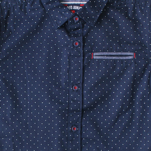 Shirt/ Kemeja Anak Laki Navy/ Rodeo Junior Polkadot Print