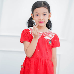 Mini Dress/ Dress Pendek Anak Red/ Daisy Star Light