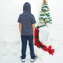 Load image into Gallery viewer, Tshirt/ Kaos Anak Laki Navy/ Rodeo Junior Stripe Hoody