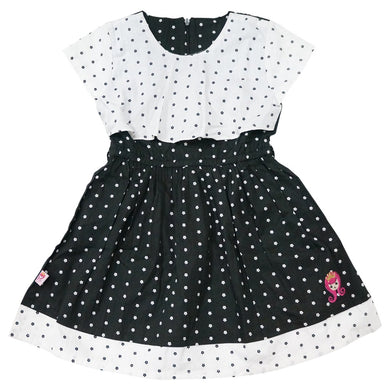 Dress Anak Perempuan / Rodeo Junior Girl / Black-White / Cotton