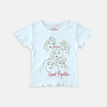 Load image into Gallery viewer, Tshirt/ Kaos Anak Perempuan White/ Disney Princess Good Together