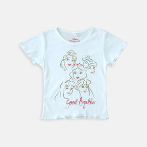 Tshirt/ Kaos Anak Perempuan White/ Disney Princess Good Together