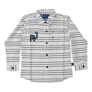 Shirt / Kemeja Anak Laki / Rodeo Junior / White Stripe Black RJ