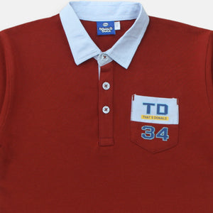 Polo Shirt/ Kaos Anak Laki Red/ Donald Duck Look Style