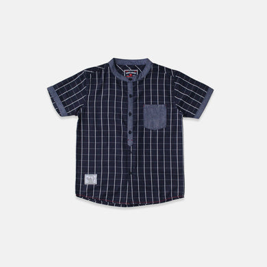 Shirt/ Kemeja Anak Laki/ Rodeo Junior Navy Checked Shirt Casual Style