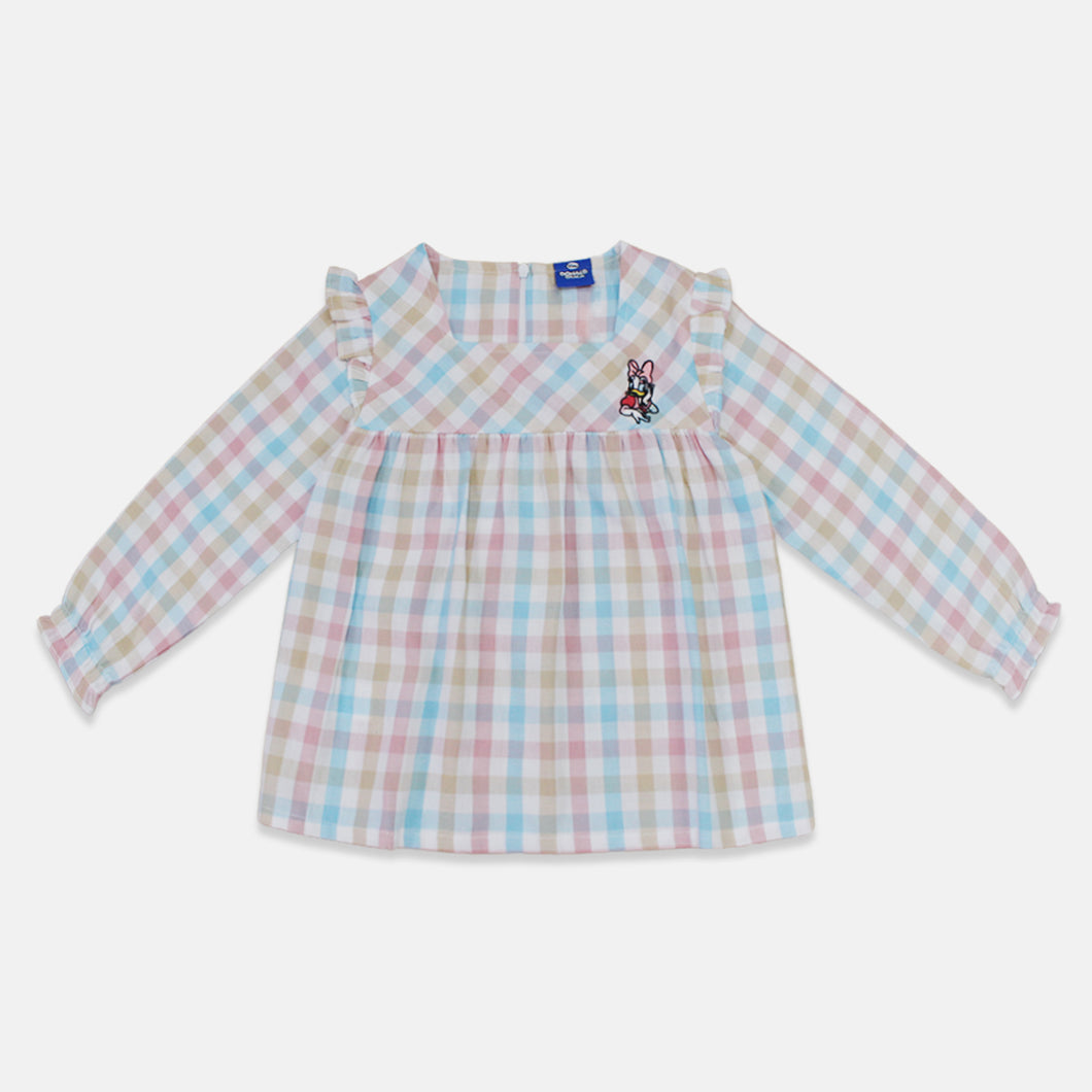 Blouse/ Blus Kotak kotak Anak Perempuan Pink/ Daisy Sweet Summer