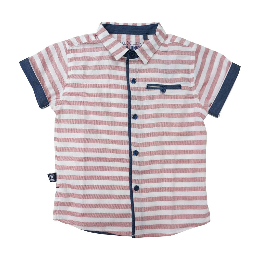 Shirt / Kemeja Anak Laki / Rodeo Junior / Red-White Stripe Cotton Yarn Dyed