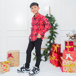 Shirt/ Kemeja Anak Laki Red/ Rodeo Junior Checked Shirt