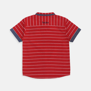 Shirt/ Kemeja Anak Laki/ Rodeo Junior Boy Red Striped Shirt