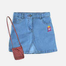 Load image into Gallery viewer, Denim mini skirt/ Rok mini jeans anak Blue/ Rodeo Junior Girl Bright Girl