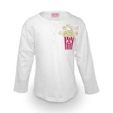 Blouse/ Atasan Anak Perempuan Putih/ Rodeo Junior Girl Popcorn