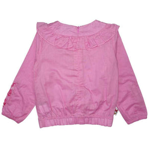 Blouse Anak Perempuan Pink / Daisy Flower Embroidery