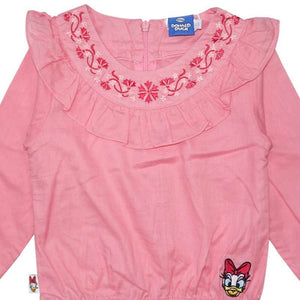 Blouse Anak Perempuan Orange / Daisy Flower Embroidery