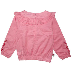 Blouse Anak Perempuan Orange / Daisy Flower Embroidery
