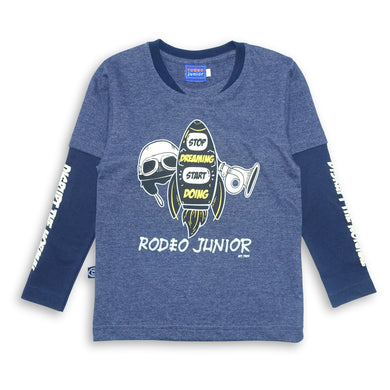T-shirt / Kaos Anak Laki  / Rodeo Junior / Blue / Astro Printed Logo