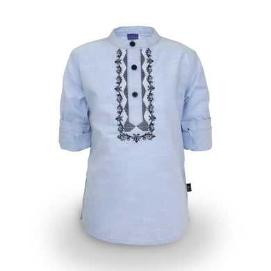 Kemeja Koko Anak Laki / Rodeo Junior / Blue / Embroidery / Muslim Collections