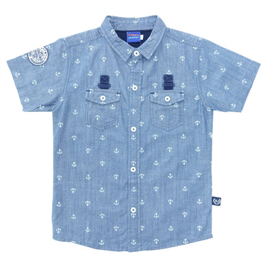 Shirt / Kemeja Anak laki / Rodeo Junior / Chambray Denim Full Print
