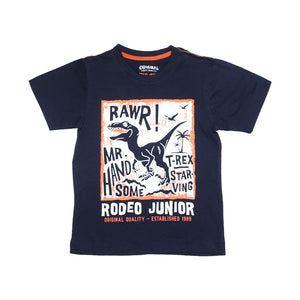 T Shirt / Kaos Anak Laki / Rodeo Junior / Navy / Dino Print Series