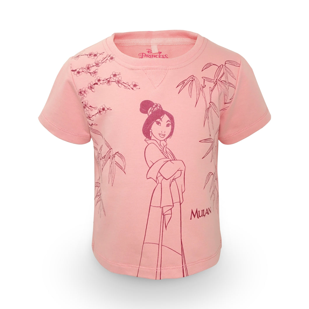 Crop Tshirt / Kaos Anak Perempuan Pink / Disney Princess Mulan