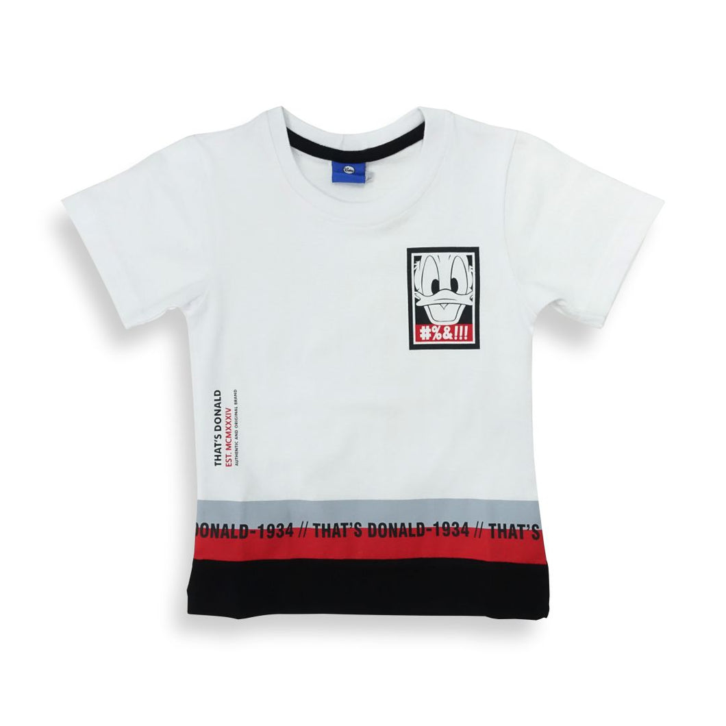 T Shirt / Kaos Anak Laki / Donald Duck Present White