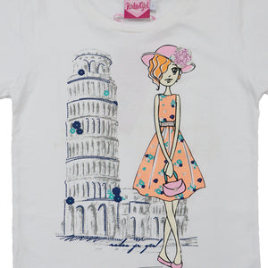T Shirt / Atasan Anak Perempuan / Rodeo Junior Travel To Italia