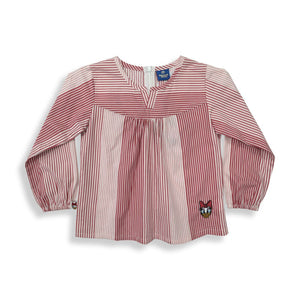 Shirt / Kemeja Anak Perempuan / Daisy Duck Red V Neck Stripes