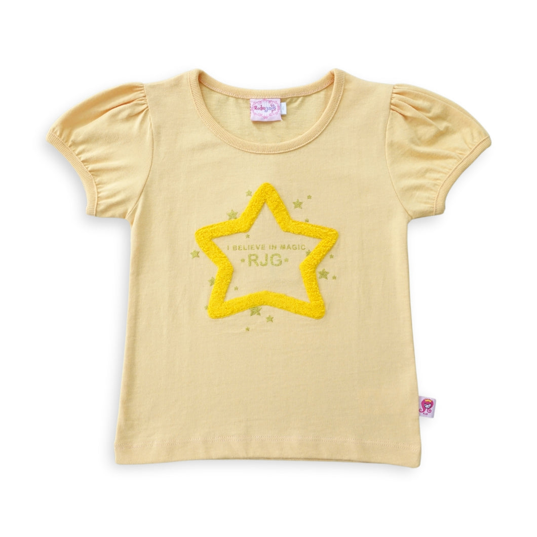 Tshirt / Kaos Anak Perempuan / Rodeo Junior Girl Glittery Star Yellow