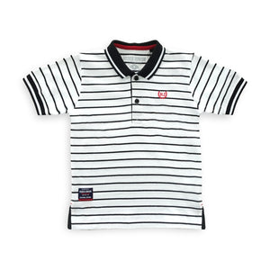 Polo Shirt/ Kaos Anak laki/ Rodeo Junior Black and White Polo Stripe