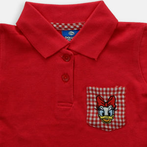 Tshirt/ Kaos Lengan Pendek Anak Perempuan/ Daisy Duck Red is Brave
