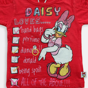 Tshirt/ Kaos Lengan Pendek Anak Perempuan/ Daisy Duck Loves