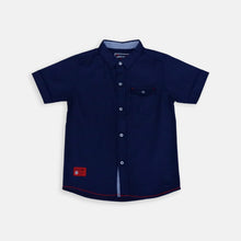 Load image into Gallery viewer, Shirt/ Kemeja Anak Laki/ Rodeo Junior Navy Linen Shirt