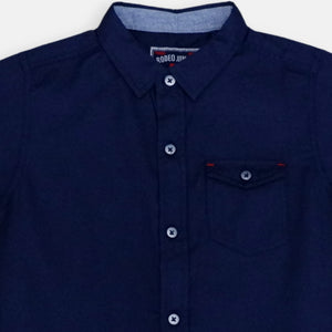 Shirt/ Kemeja Anak Laki/ Rodeo Junior Navy Linen Shirt