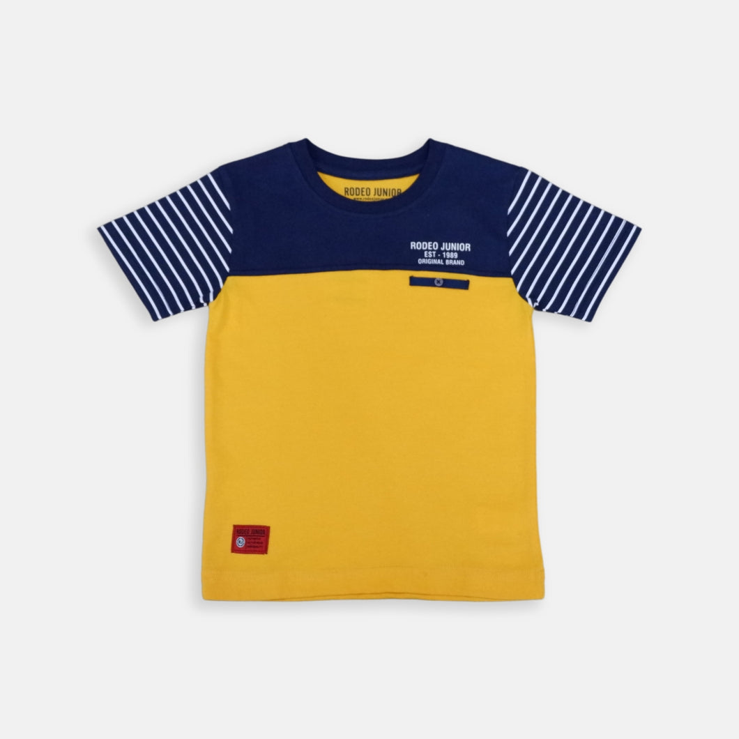 Tshirt/ Kaos Anak Laki/ Rodeo Junior Yellow Tshirt with Stripe