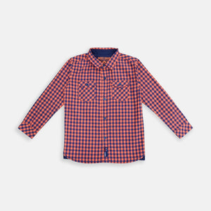 Shirt/ Kemeja Anak Laki/ Rodeo Junior Orange Checked Shirt