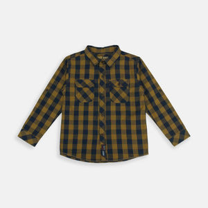 Shirt/ Kemeja Anak Laki Coklat/ Rodeo Junior Checked Shirt