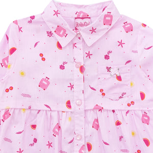 Shirt/ Kemeja Anak Perempuan Pink/ Rodeo Junior Girl Travel Time