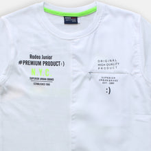 Load image into Gallery viewer, Tshirt/ Kaos Anak Laki Putih/ Rodeo Junior Neon Print