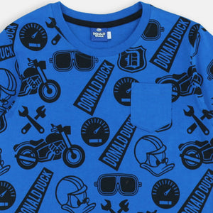 Tshirt/ Kaos Anak Laki Biru/ Donald Duck Racing Full Print