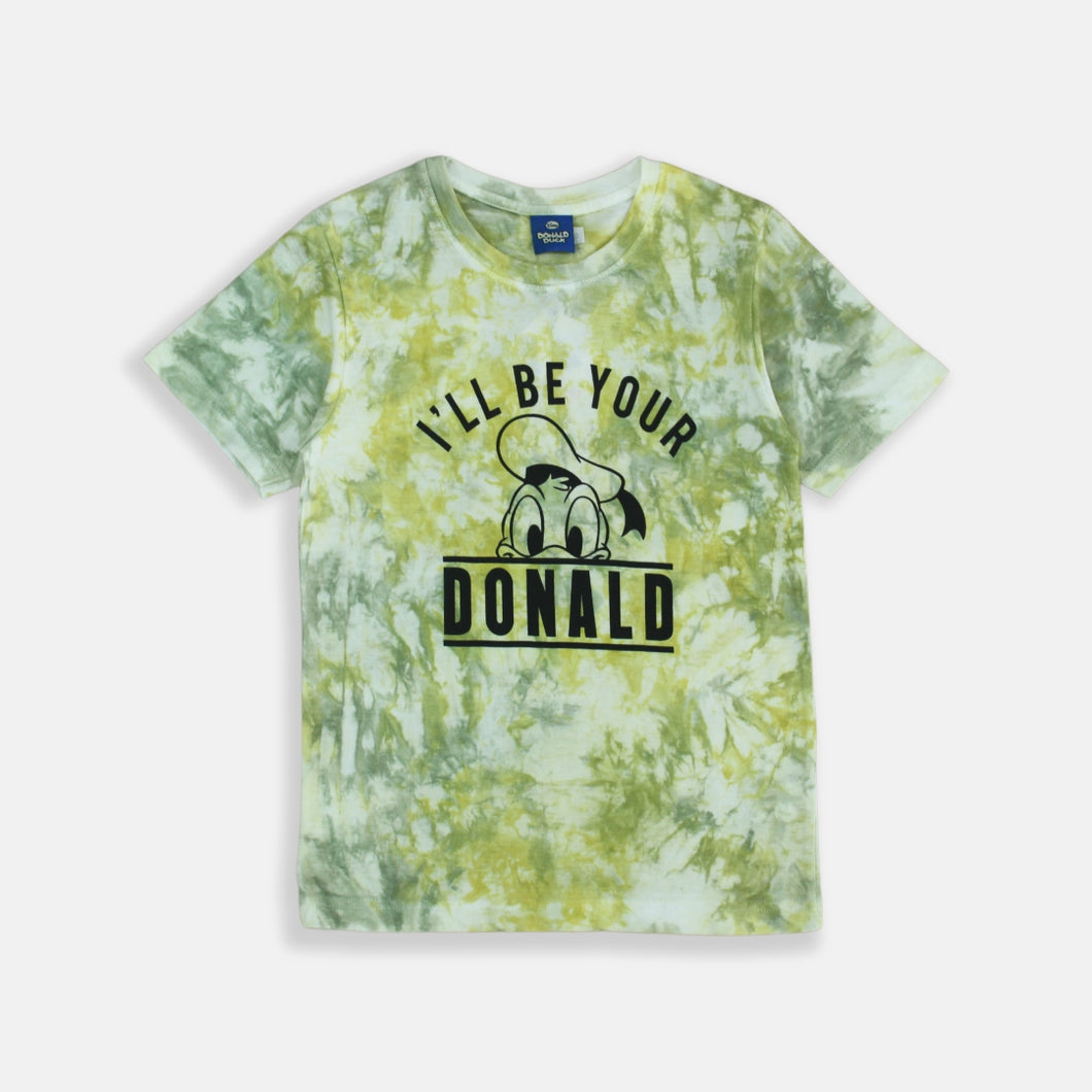 Tshirt/ Kaos Anak Laki Hijau/ Donald Duck Tie Dye Print